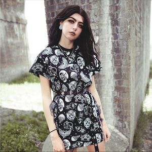 Bad Monday Tattoo Flash Graphic Tee Dress